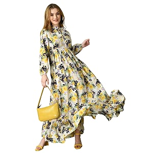 KZULLY Floral Printed Maxi Dresses for