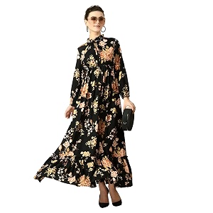 KZULLY Floral Printed Maxi Dresses for