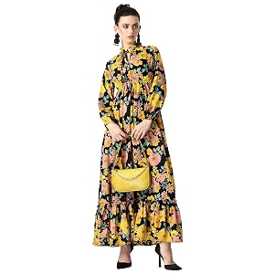 KZULLY Floral Printed Maxi Dresses for