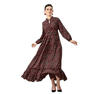 KZULLY Floral Printed Maxi Dresses for