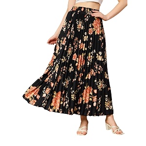KZULLY Floral Printed Maxi Skirt