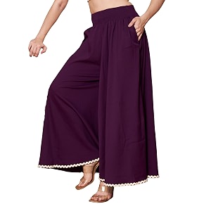 KZULLY Palazzo for Women Solid
