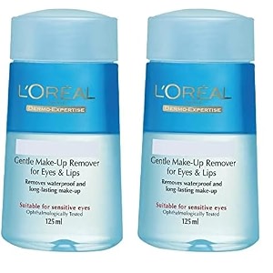 l39oral paris make-up remover for lips eyes and face removes waterproof makeup dermo expertise 125ml pack of 2