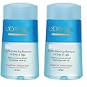 L'Oréal Paris Make-Up Remover, For Lips, Eyes and Face, Removes Waterproof makeup, Dermo Expertise, 125ml (Pack of 2)