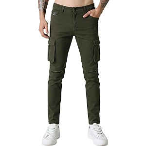 LMONTE Imported Multi Pockets Cotton Cargo Skinny