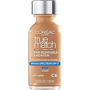 l39oreal paris true match super-blendable natural powder foundation makeup soft sable 1 fl oz