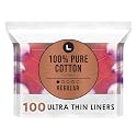 L. Chlorine Free Ultra Thin Liners Regular Absorbency, Organic Cotton, Free of Chlorine Bleaching, Pesticides, Fragrances, or Dyes, 100 Count