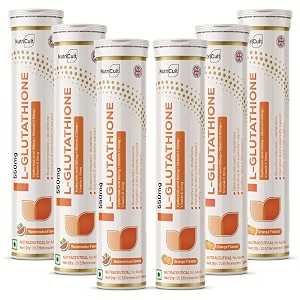 l-glutathione 550mg - 120 glutathione effervescent tablets for glowing skin with hyaluronic acid vitamin c amp vitamin e  skin glow supplement for clear skin  orange amp watermelon