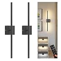 L LOHAS LED Battery Operated Wall Sconces Set of 2, Battery Wall Sconce 10000mAh, Black Rechargeable Sconces 3CCT, 23.7 Inch Wireless Wall Lights, Sconce Wall Decor for Bedroom, Living Room