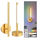 L LOHAS LED RGB Battery Operated Wall Sconces &amp; Table Lamp Set of 2, Gold