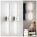 L LOHAS LED Battery Operated Wall Sconces Set of 2, Battery Wall Sconce 10000mAh, Nickel Rechargeable Sconces 6000K, 28.3 Inch Wireless Wall Lights, Sconce Wall Decor for Bedroom, Living Room