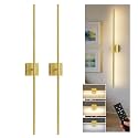 L LOHAS LED Battery Operated Wall Sconces Set of 2, Battery Wall Sconce 10000mAh, Gold Rechargeable Sconces 3CCT, 31.6 Inch Wireless Wall Lights, Sconce Wall Decor for Bedroom, Living Room