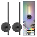 L LOHAS LED RGB Battery Operated Wall Sconces &amp; Table Lamp Set of 2, Black