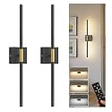 L LOHAS LED Battery Operated Wall Sconces Set of 2, Battery Wall Sconce 10000mAh, Gold and Black Rechargeable Sconces 3CCT, 23.7 Inch Wireless Wall Lights, Sconce Wall Decor for Bedroom, Living Room