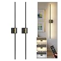 L LOHAS LED Battery Operated Wall Sconces Set of 2, Battery Wall Sconce 10000mAh, Gold and Black Rechargeable Sconces 3CCT, 31.6 Inch Wireless Wall Lights, Sconce Wall Decor for Bedroom, Living Room