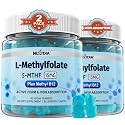 L-Methylfolate 15mg + Methyl B12 Gummies Methylated B Complex, 120Ct