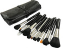 L'Rivara 15 Piece Makeup Brush Set with PU Leather Case