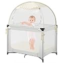 L RUNNZER Pop Up Pack N Play Tent, Baby Net to Keep Toddler in, Mini Crib Canopy for Pack and Play, See Through, Breathable &amp; Portable