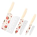 La' Forte Spring 3-Piece Multipurpose Knife Set with Sheaths – Kitchen, Chef, and Fruit Knives (Yellow)