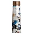 LA' VITE Coated Pure Copper Water Bottle with Leak Proof Lid, Tower (1000 Ml) (White Abstract)