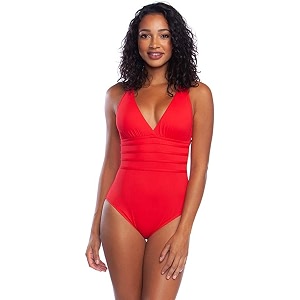 la blanca women39s island goddess deep-v strappy back mio one piece swimsuit with tummy toner