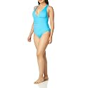 La Blanca Women's Island Goddess Deep-V Strappy Back Mio One Piece Swimsuit with Tummy Toner