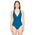 La Blanca Women's Island Goddess Deep-V Strappy Back Mio One Piece Swimsuit with Tummy Toner