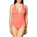 La Blanca Women's Island Goddess Deep-V Strappy Back Mio One Piece Swimsuit with Tummy Toner
