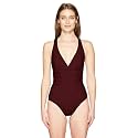 La Blanca Women's Island Goddess Deep-V Strappy Back Mio One Piece Swimsuit with Tummy Toner
