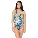 La Blanca Women's Island Goddess Deep-V Strappy Back Mio One Piece Swimsuit with Tummy Toner