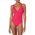 La Blanca Women's Island Goddess Deep-V Strappy Back Mio One Piece Swimsuit with Tummy Toner