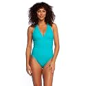 La Blanca Women's Island Goddess Deep-V Strappy Back Mio One Piece Swimsuit with Tummy Toner