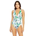 La Blanca Women's Island Goddess Deep-V Strappy Back Mio One Piece Swimsuit with Tummy Toner
