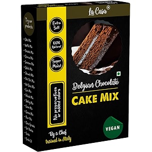 la casa belgian chocolate cake mix  egg-less  vegan  super moist  extra soft  300 gm