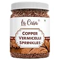 La Casa Metallic Copper Vermicelli Sprinkles | Ideal for Cake Decoration &amp; Garnishing | 200g |