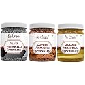La Casa Metallic Golden+Silver+Copper Vermicelli Sprinkles | Combo Pack of 3 | Ideal for Cake Decoration &amp; Garnishing | 3x200g |