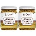 La Casa Metallic Golden Vermicelli Sprinkles | Combo Pack of 2 | Ideal for Cake Decoration &amp; Garnishing | 2x200g |