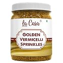 La Casa Metallic Golden Vermicelli Sprinkles | Ideal for Cake Decoration &amp; Garnishing | 200g |