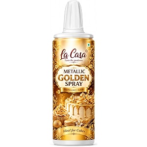 la casa metallic pearlescent golden spray colour  edible color ideal for cake decoration amp garnishing  30g 