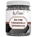 La Casa Metallic Silver Vermicelli Sprinkles | Ideal for Cake Decoration &amp; Garnishing | 200g |
