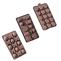 La chat 3 Packs Silicone Molds for Chocolate, Food Grade no-stick Baking, candy and butter Mold with different shape (3 packs chocolate molds)