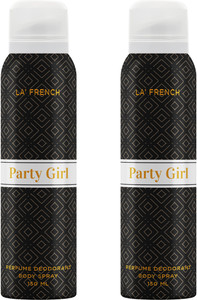 la french party girl long lasting body spray deodorant body spray - for women 300 ml pack of 2