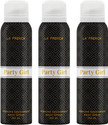 La French Party Girl women long lasting women body spray Deodorant Pack 3 Body Spray - For Women (450 ml, Pack of 3)
