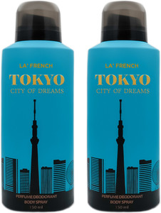 la french tokyo long lasting body spray deodorant body spray - for men  women 300 ml pack of 2