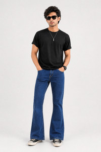 LA HOMMI Boot-Leg Men Dark Blue Jeans