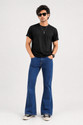 LA HOMMI Boot-Leg Men Dark Blue Jeans