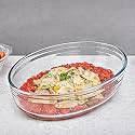 La Opala Cook Serve Store 100% Borosilicate Glass Bakeware & Serveware | Oval Baking Dish, 1.6 L | For Baking & Serving | Microwave & Oven Proof | Dishwasher & Freezer Proof | Durable | Transparent