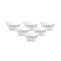 La Opala Diva Classique Collection Opal Glass Crockery | Vegetable Bowl Set of 6 | Morning Glory Design | for dal &amp; Condiments | Microwave Safe | 100% Vegetarian | Extra Strong | Light &amp; White