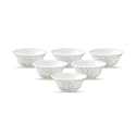 La Opala Diva Classique Collection Opal Glass Crockery | Vegetable Bowl Set of 6 | Citron Weave Design | for dal & Condiments | Microwave Safe | 100% Vegetarian | Extra Strong | Light & White
