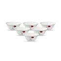 La Opala Diva Classique Collection Opal Glass Crockery | Vegetable Bowl Set of 6 | Soul Passion Design | for dal &amp; Condiments | Microwave Safe | 100% Vegetarian | Extra Strong | Light &amp; White